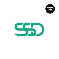 brief ssd monogram logo ontwerp vector