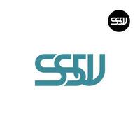 brief ssw monogram logo ontwerp vector