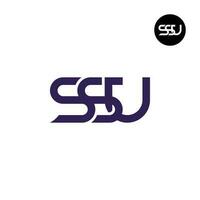 brief ssu monogram logo ontwerp vector