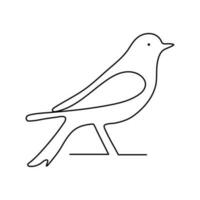 vogel single lijn ontwerp en lijn kunst vector tekening