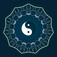 yin yang symbool van harmonie en balans icoon geïsoleerd Aan blauw achtergrond. vector ontwerp