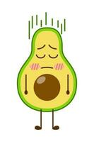 avocado tekenfilm karakter mascotte ontwerp van illustratie. schattig avocado tekenfilm sticker. avocado emoticon. vector