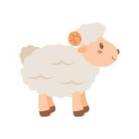 schattig schapen mascotte tekenfilm illustratie. schattig dier karakter voor kinderkamer, mascotte, eid al-adha element ontwerp vector