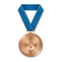 bronzen prijs medaille met aantal illustratie van meetkundig vormen vector