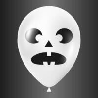 halloween wit ballon illustratie met eng en grappig gezicht geïsoleerd Aan donker achtergrond vector