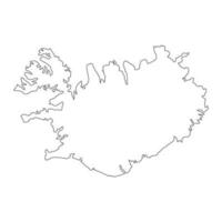 zeer gedetailleerde kaart van IJsland met randen geïsoleerd op de achtergrond vector