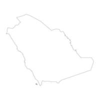 zeer gedetailleerde kaart van saoedi-arabië met randen geïsoleerd op de achtergrond vector