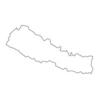 zeer gedetailleerde kaart van nepal met randen geïsoleerd op de achtergrond vector