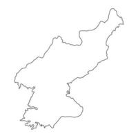zeer gedetailleerde kaart van noord-korea met randen geïsoleerd op de achtergrond vector