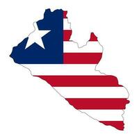 Liberia kaart silhouet met vlag geïsoleerd Aan wit achtergrond vector