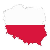 Polen kaart silhouet met vlag geïsoleerd Aan wit achtergrond vector