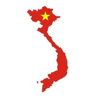Vietnam kaart silhouet met vlag geïsoleerd Aan wit achtergrond vector