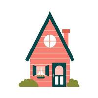 schattig karton huis vector illustratie. de familie huis icoon geïsoleerd Aan wit achtergrond. buurt met huizen geïllustreerd.