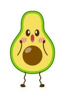 avocado tekenfilm karakter mascotte ontwerp van illustratie. schattig avocado tekenfilm sticker. avocado emoticon. vector