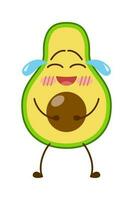 avocado tekenfilm karakter mascotte ontwerp van illustratie. schattig avocado tekenfilm sticker. avocado emoticon. vector