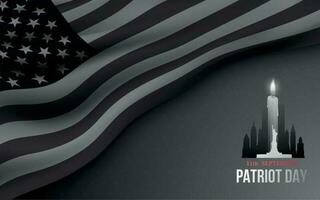 concept zwart en wit banier voor Amerikaans patriot dag. vector