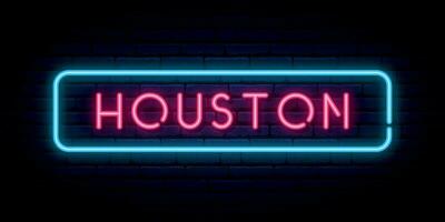 houston neon uithangbord. vector