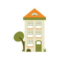 schattig karton huis vector illustratie. de familie huis icoon geïsoleerd Aan wit achtergrond. buurt met huizen geïllustreerd.