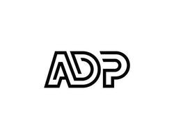 vector letterteken monoline brief adp icoon logo ontwerp sjabloon