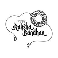 happy raksha bandhan bloem polsband accessoire lijnstijl vector