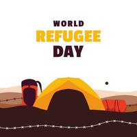 wereld vluchteling dag illustratie ontwerp vector