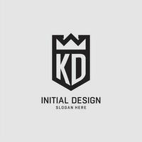 eerste kd logo schild vorm geven aan, creatief esport logo ontwerp vector