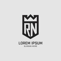 eerste rn logo schild vorm geven aan, creatief esport logo ontwerp vector