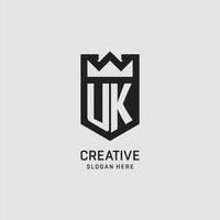 eerste uk logo schild vorm geven aan, creatief esport logo ontwerp vector