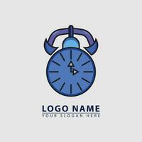 elegant tekening alarm klok handleiding logo icoon. vector