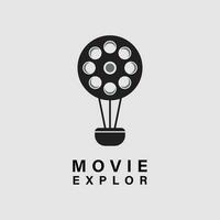 modern exploratie film logo icoon vector