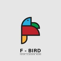 modern vogel eerste f logo icoon vector