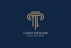 tl eerste pijler logo, elegant en luxe wet firma logo vector