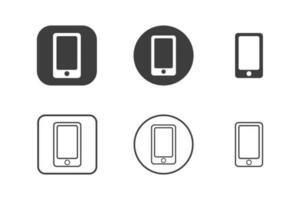 mobiel telefoon icoon ontwerp 6 variaties. geïsoleerd Aan wit achtergrond. vector