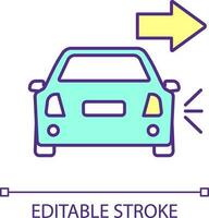 Rechtsaf oogklep rgb kleur icoon. richting indicator lamp. beurt signaal. automotive verlichting. rijbaan Wijzigen. geïsoleerd vector illustratie. gemakkelijk gevulde lijn tekening. bewerkbare beroerte