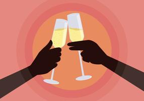 Champagne toast illustratie vector