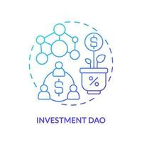 investering dao blauw helling concept icoon. hoofdstad erbij betrekken. gedecentraliseerd autonoom organisaties type abstract idee dun lijn illustratie. geïsoleerd schets tekening vector