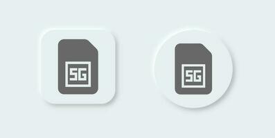 5 generatie solide icoon in neomorf ontwerp stijl. netwerk tekens vector illustratie.