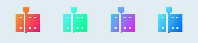video bewerken solide icoon in helling kleuren. klem tekens vector illustratie.
