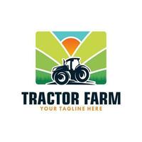 trekker boerderij landbouw logo ontwerp vector illustratie