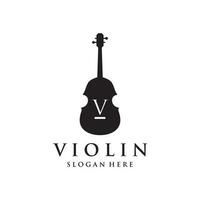 viool en viool geplukt instrument logo sjabloon ontwerp met vector illustratie.