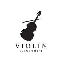 viool en viool geplukt instrument logo sjabloon ontwerp met vector illustratie.