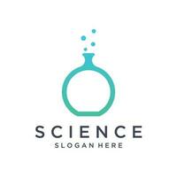 wetenschap laboratorium logo sjabloon ontwerp met molecuul bubbel met modern concept.logo voor bedrijf, laboratorium, wetenschap. vector