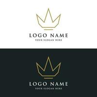 wijnoogst gouden Koninklijk kroon logo sjabloon ontwerp met elegant en luxe meetkundig creatief idee.logo voor bedrijf, schoonheid en salon. vector