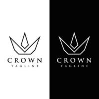 wijnoogst gouden Koninklijk kroon logo sjabloon ontwerp met elegant en luxe meetkundig creatief idee.logo voor bedrijf, schoonheid en salon. vector