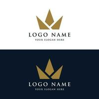 wijnoogst gouden Koninklijk kroon logo sjabloon ontwerp met elegant en luxe meetkundig creatief idee.logo voor bedrijf, schoonheid en salon. vector