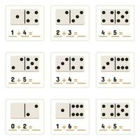 wiskunde opdrachten met domino stukken vector