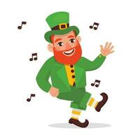 grappig elf van Ierse folklore is dansen. Sint Patrick 's dag. vector grafisch.
