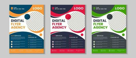 folder verzameling, bundel van folder, reeks van folder, brochure, jaar- rapport, voorstel, brochure, bedrijf profiel, digitaal afzet lay-out, boekje, geval van studie, a4 presentatie ontwerp met mockup vector