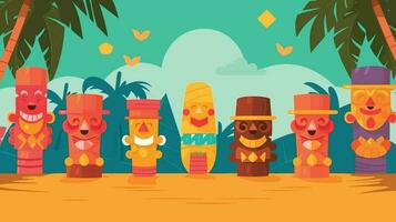 tiki festival achtergrond vector illustratie