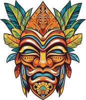 tiki festival, tiki masker vector illustratie, tiki maskers voor t-shirt ontwerp, sticker en muur kunst